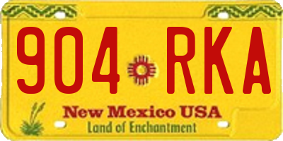 NM license plate 904RKA