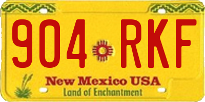 NM license plate 904RKF