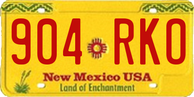 NM license plate 904RKO