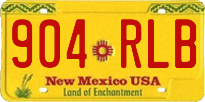NM license plate 904RLB