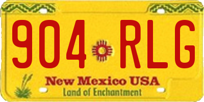 NM license plate 904RLG