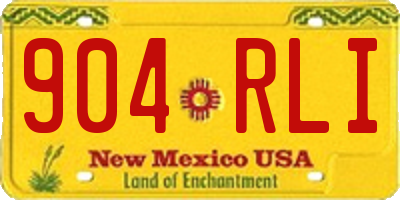 NM license plate 904RLI