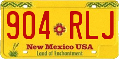 NM license plate 904RLJ