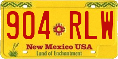 NM license plate 904RLW