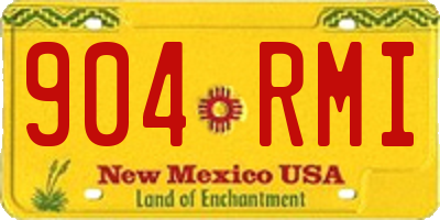 NM license plate 904RMI