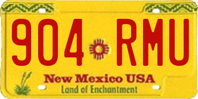 NM license plate 904RMU