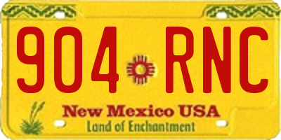 NM license plate 904RNC