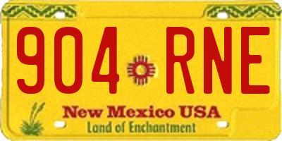 NM license plate 904RNE