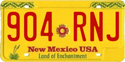 NM license plate 904RNJ