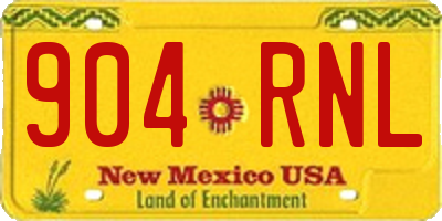 NM license plate 904RNL