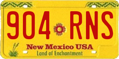 NM license plate 904RNS