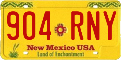 NM license plate 904RNY