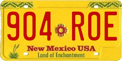 NM license plate 904ROE