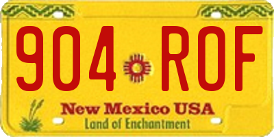 NM license plate 904ROF