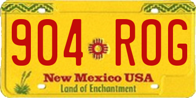 NM license plate 904ROG