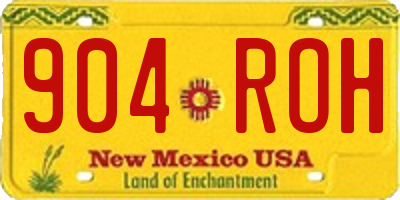 NM license plate 904ROH