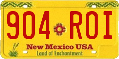 NM license plate 904ROI