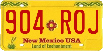 NM license plate 904ROJ