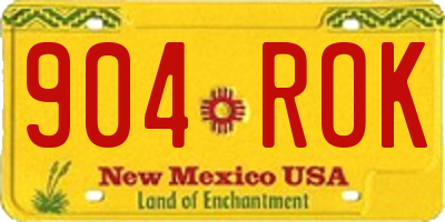 NM license plate 904ROK