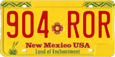 NM license plate 904ROR