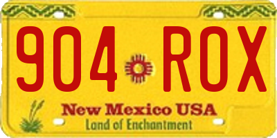 NM license plate 904ROX