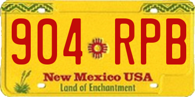 NM license plate 904RPB