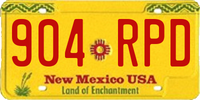 NM license plate 904RPD