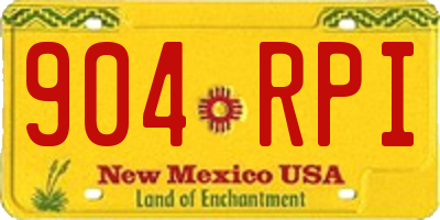 NM license plate 904RPI