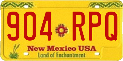 NM license plate 904RPQ