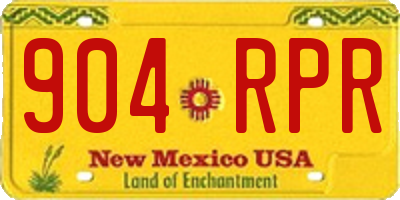 NM license plate 904RPR