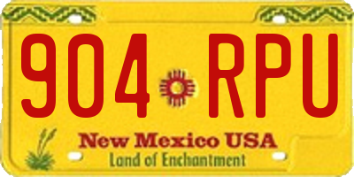 NM license plate 904RPU