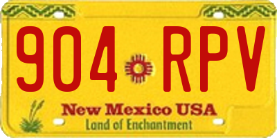 NM license plate 904RPV