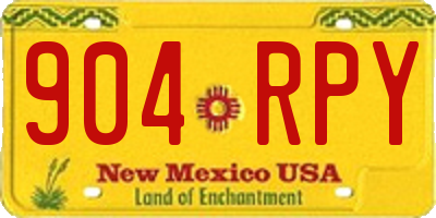 NM license plate 904RPY