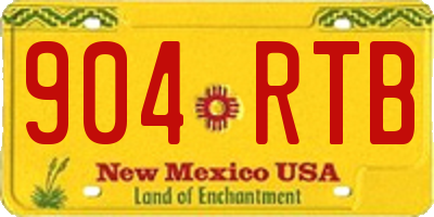 NM license plate 904RTB