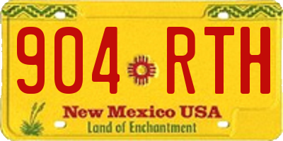 NM license plate 904RTH