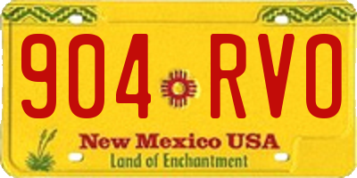 NM license plate 904RVO