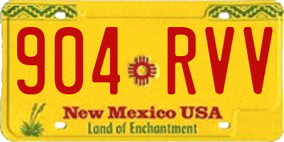 NM license plate 904RVV