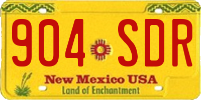 NM license plate 904SDR