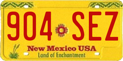 NM license plate 904SEZ