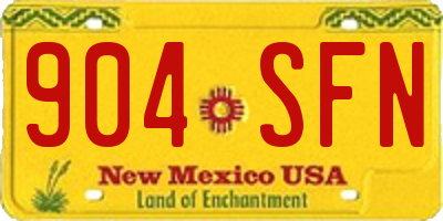 NM license plate 904SFN