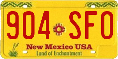 NM license plate 904SFO