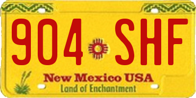 NM license plate 904SHF
