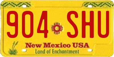 NM license plate 904SHU