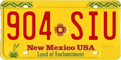 NM license plate 904SIU
