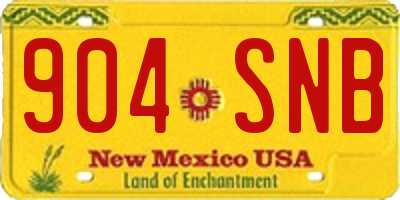 NM license plate 904SNB