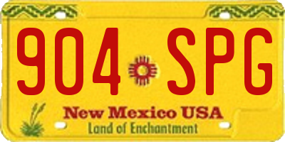 NM license plate 904SPG