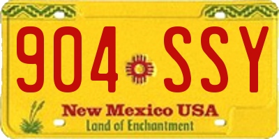 NM license plate 904SSY