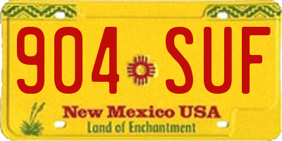 NM license plate 904SUF
