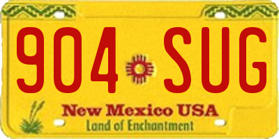 NM license plate 904SUG