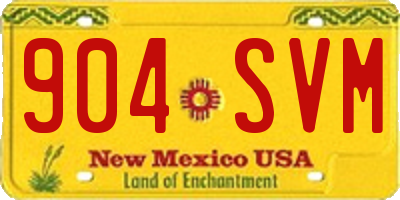 NM license plate 904SVM